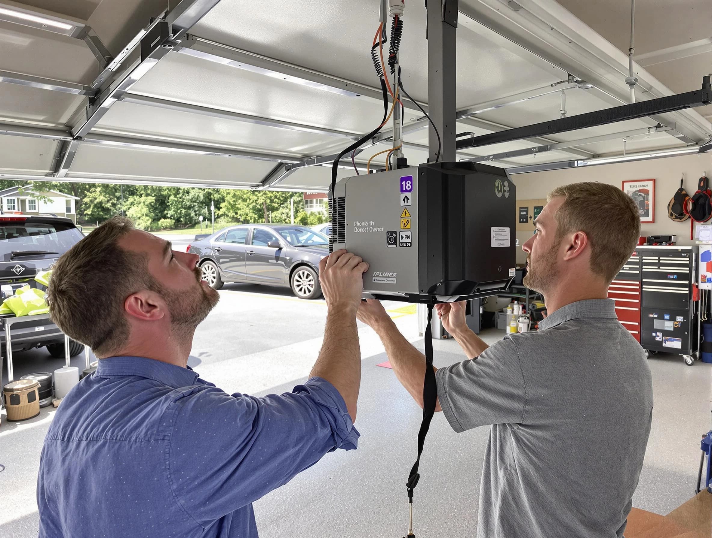 Belvedere Park Garage Door Repair technician installing garage door opener in Belvedere Park